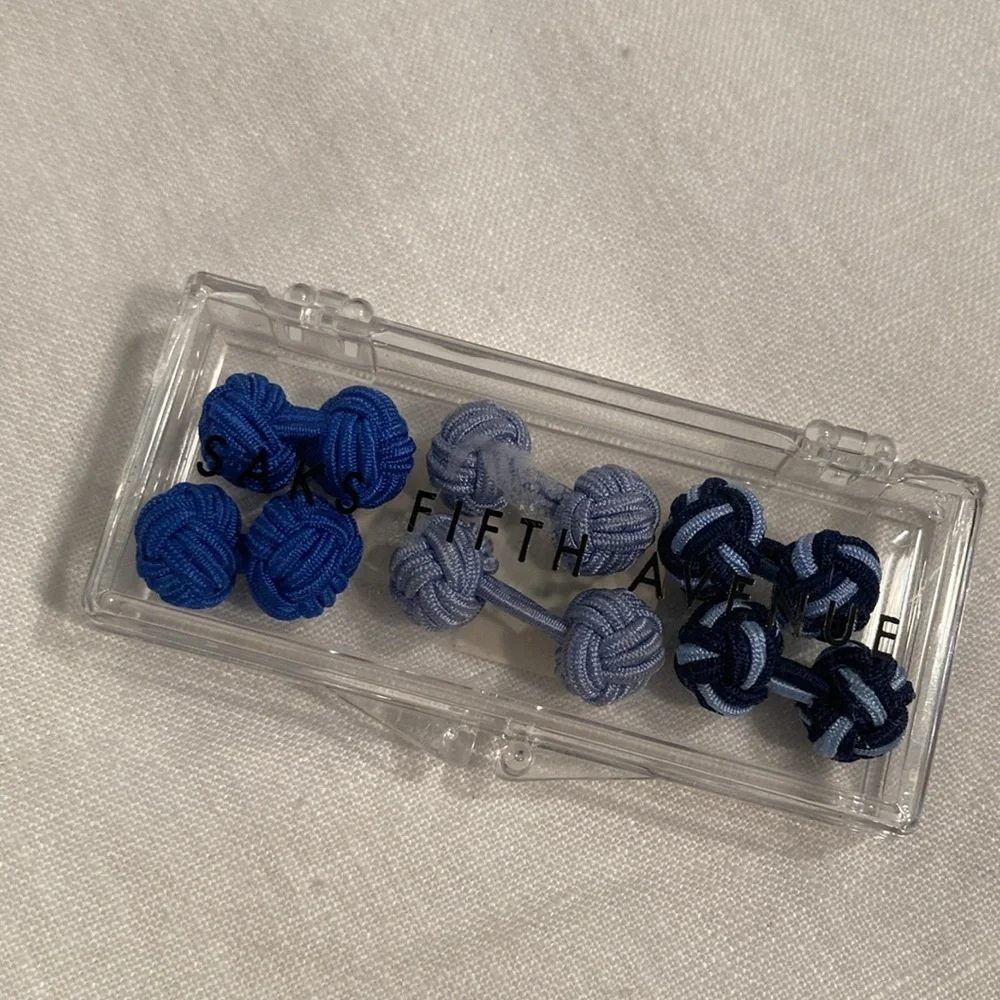 Sans fifth avenue round knots cuff links 3 pairs